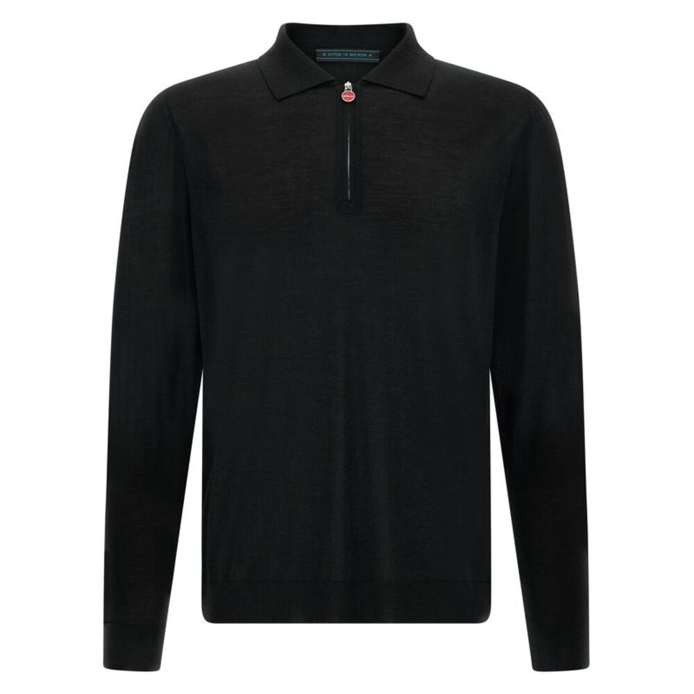Kiton Men's Wool Polo Shirt 14 Microns